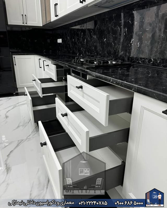 Nimarchy.com - کابینت نئوکلاسیک با رنگ پلی اورتان ونک