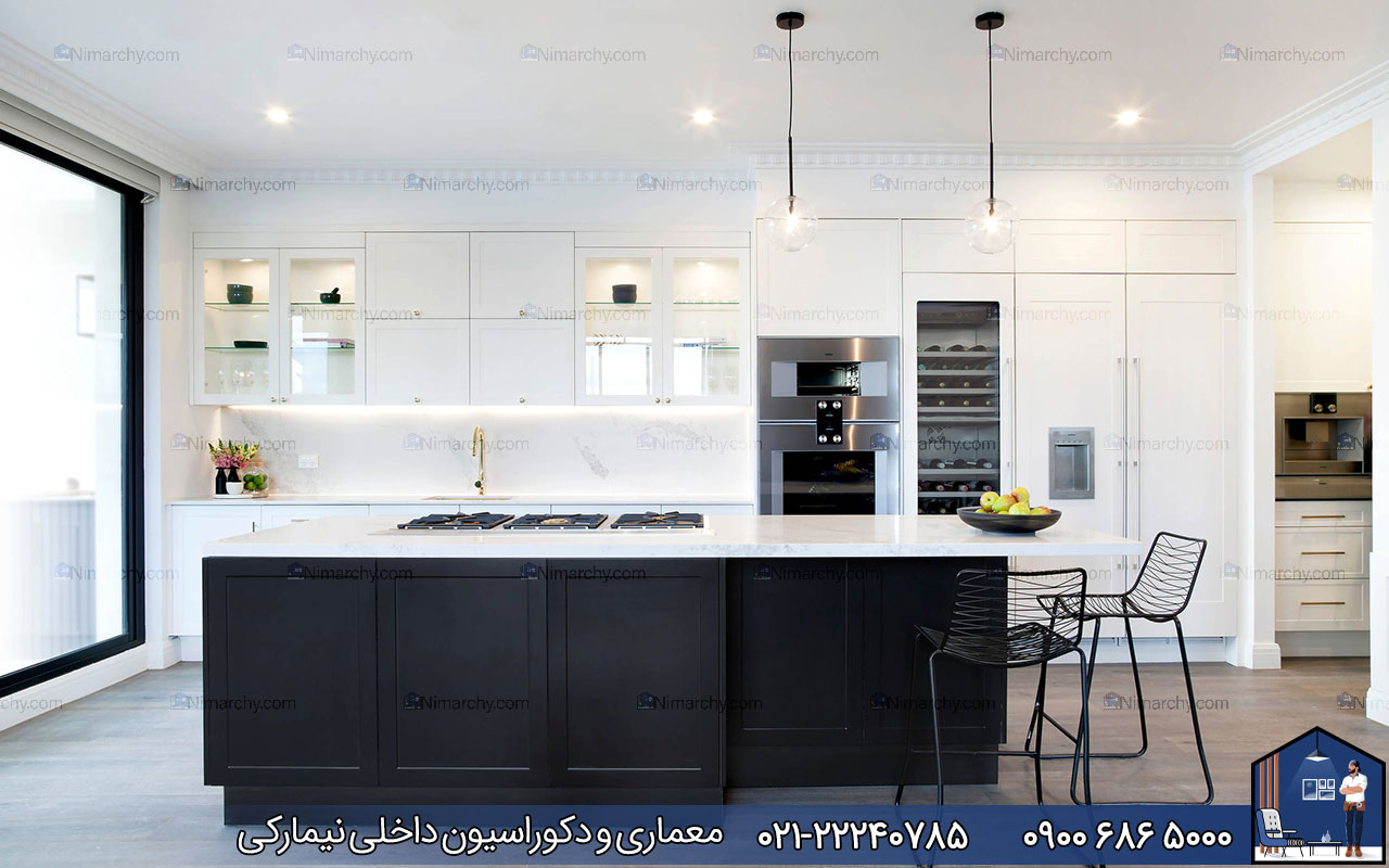 nimarchy.com - کابینت نئوکلاسیک سفید مشکی