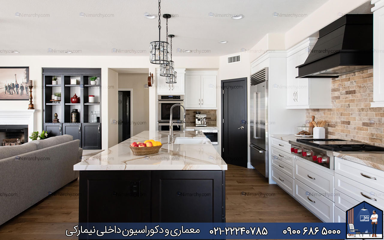 nimarchy.com - کابینت نئوکلاسیک سفید مشکی