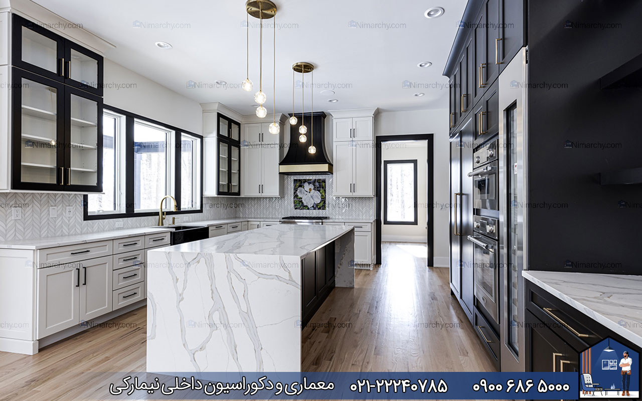 nimarchy.com - کابینت نئوکلاسیک سفید مشکی