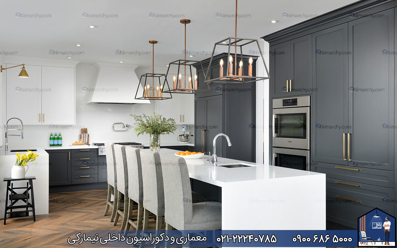 nimarchy.com - کابینت نئوکلاسیک سفید مشکی