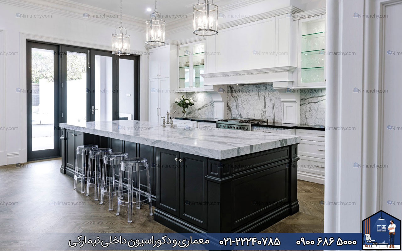 nimarchy.com - کابینت نئوکلاسیک سفید مشکی