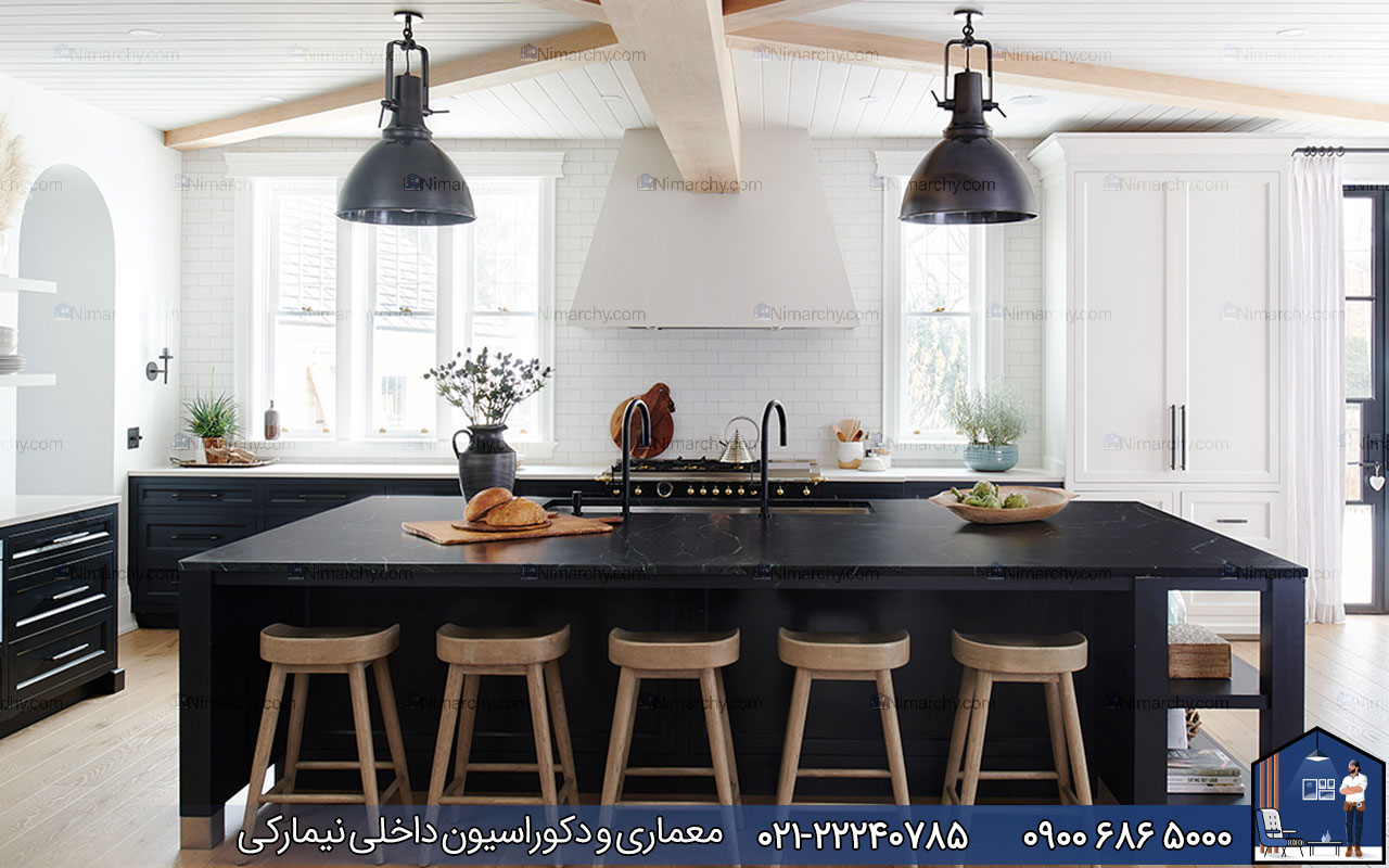 nimarchy.com - کابینت نئوکلاسیک سفید مشکی