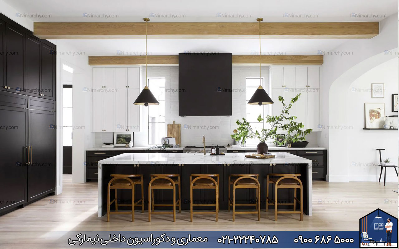 nimarchy.com - کابینت نئوکلاسیک سفید مشکی