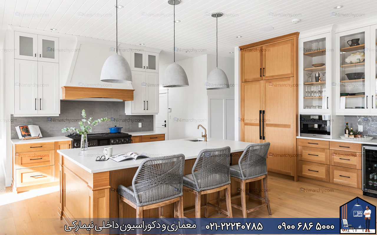 nimarchy.com - کابینت نئوکلاسیک سفید و چوب
