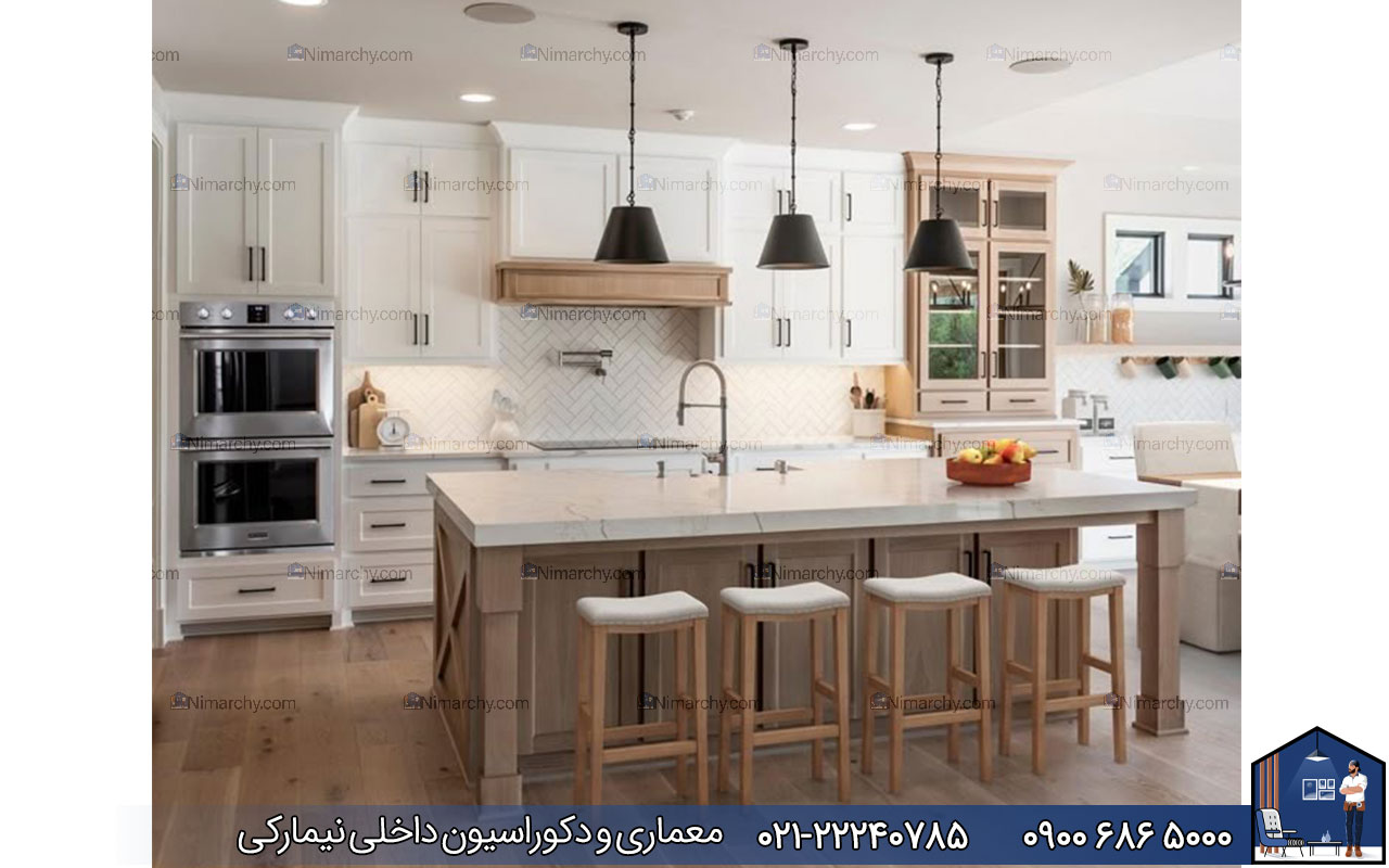 nimarchy.com - کابینت نئوکلاسیک سفید و چوب