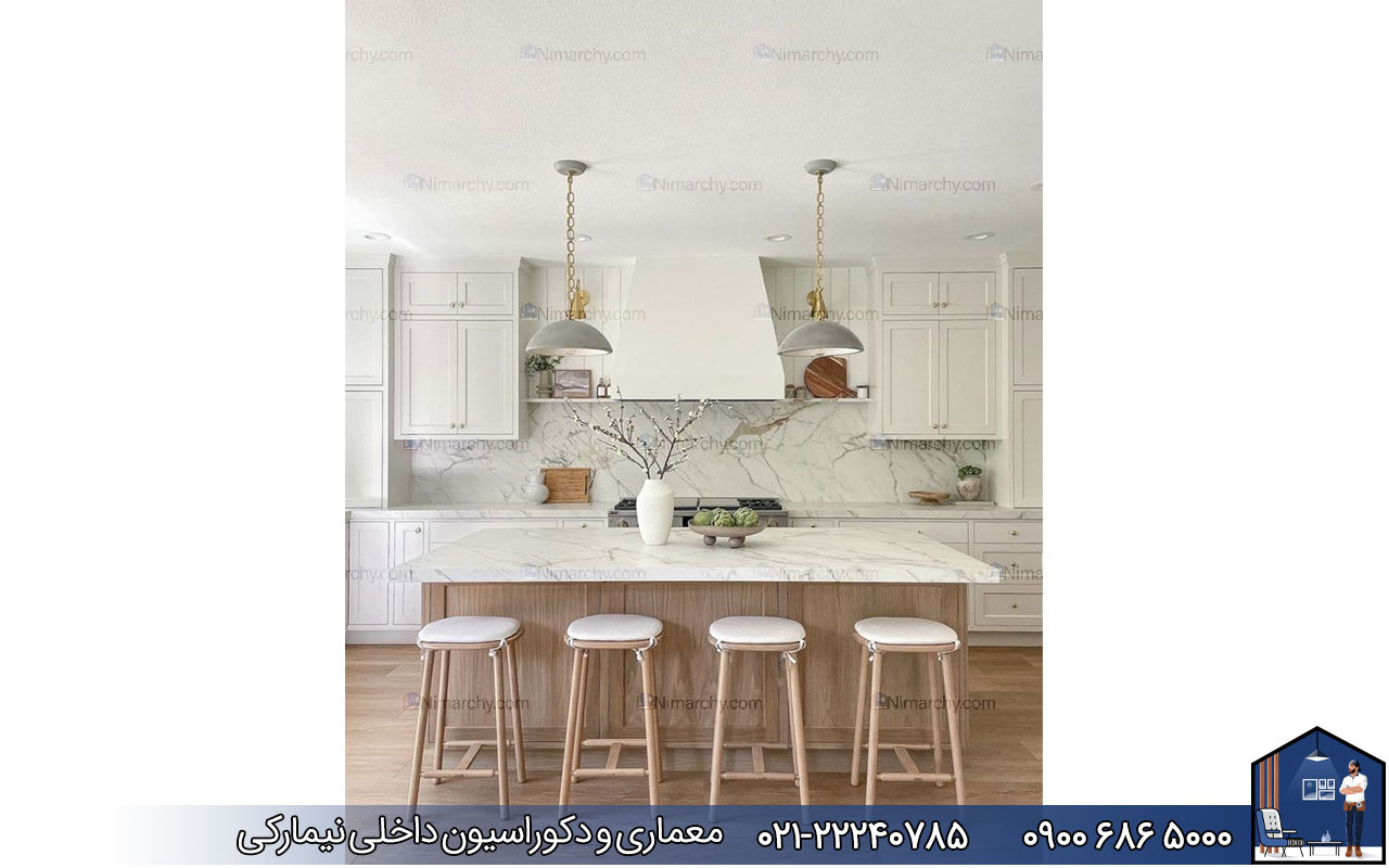 nimarchy.com - کابینت نئوکلاسیک سفید و چوب