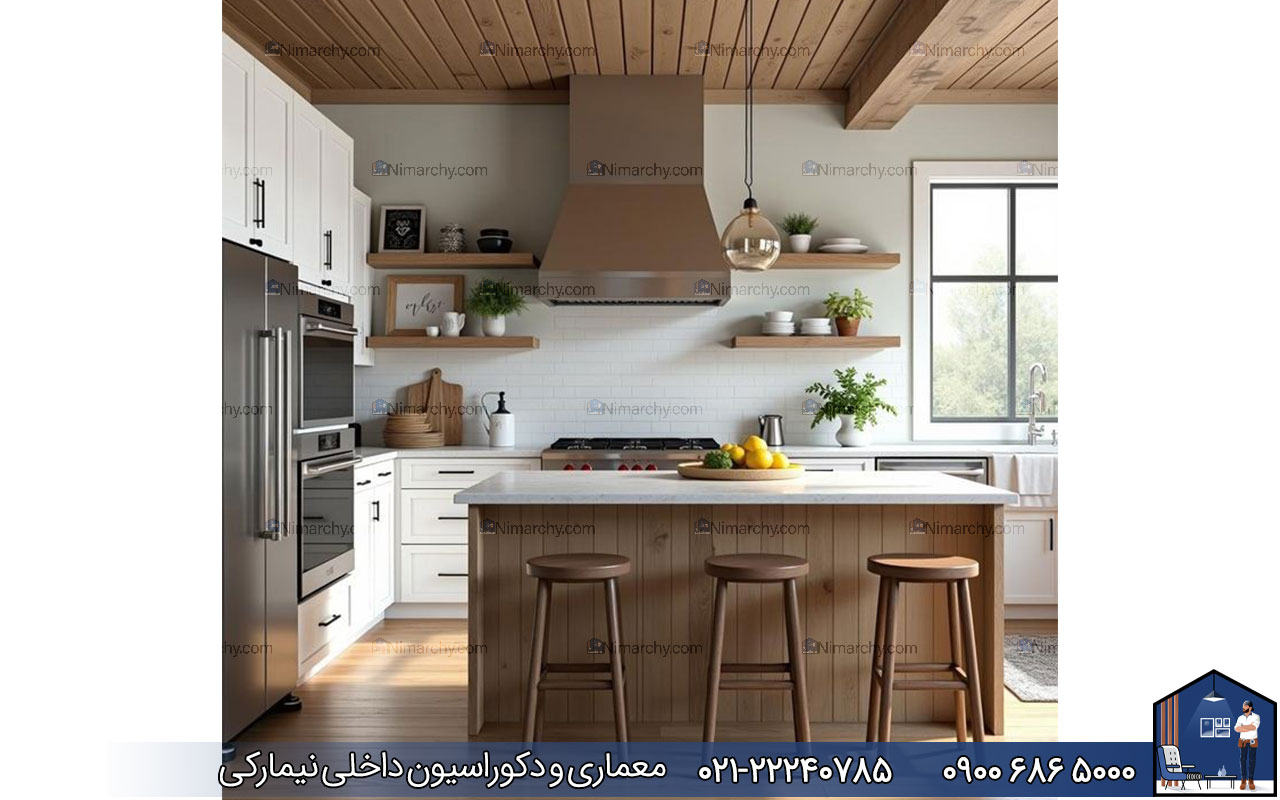 nimarchy.com - کابینت نئوکلاسیک سفید و چوب