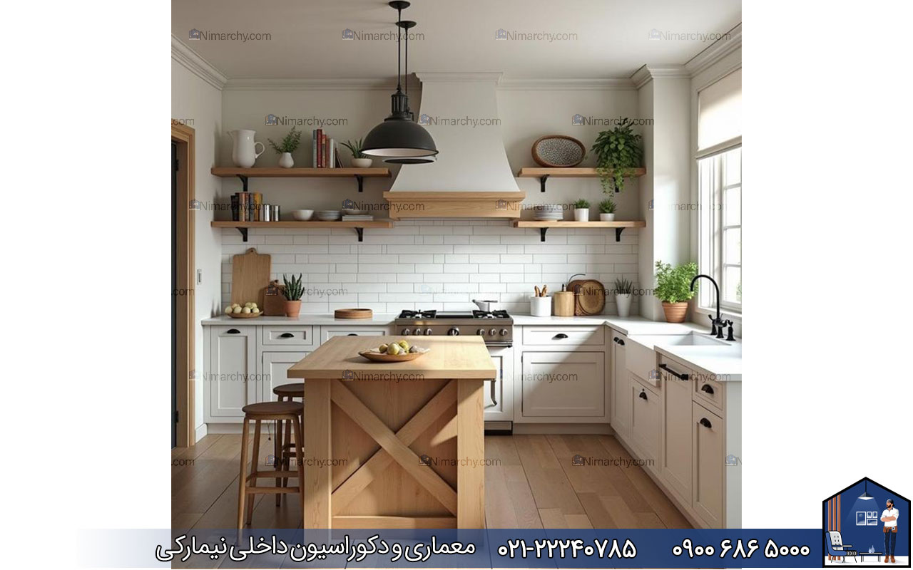 nimarchy.com - کابینت نئوکلاسیک سفید و چوب