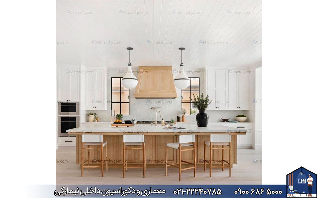 nimarchy.com - کابینت نئوکلاسیک سفید و چوب