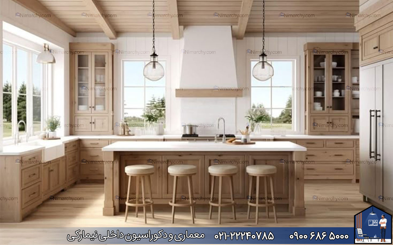 nimarchy.com - کابینت نئوکلاسیک سفید و چوب