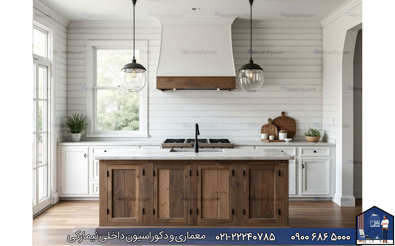 nimarchy.com - کابینت نئوکلاسیک سفید و چوب