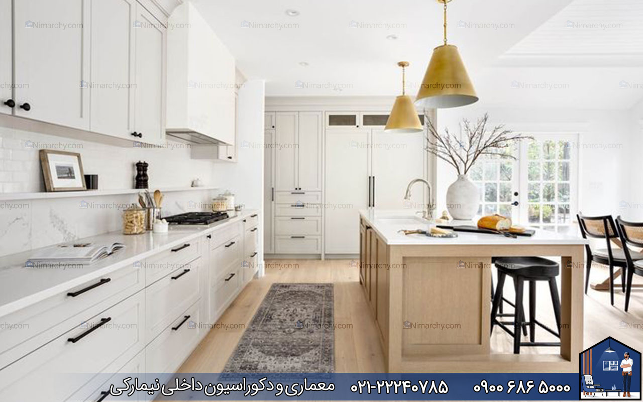 nimarchy.com - کابینت نئوکلاسیک سفید و چوب