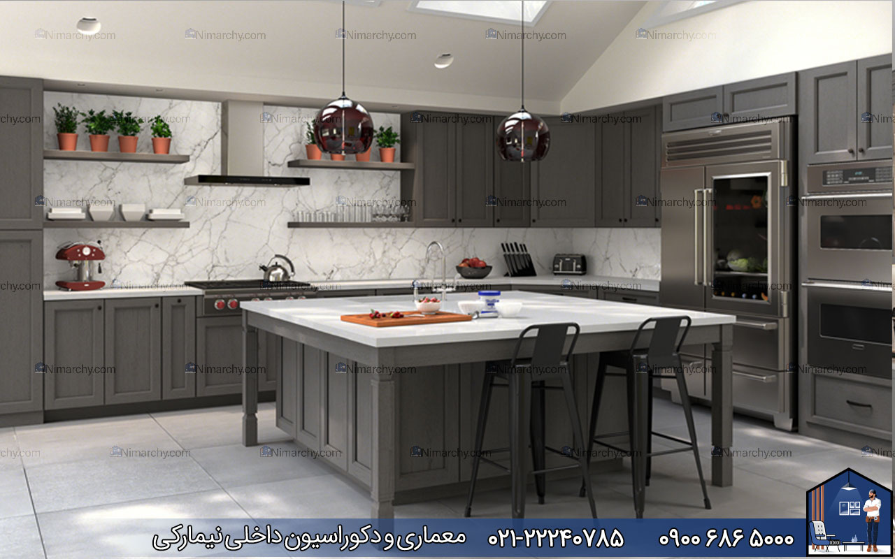 nimarchy.com - کابینت نئوکلاسیک طوسی