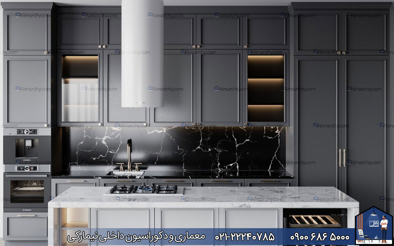 nimarchy.com - کابینت نئوکلاسیک طوسی