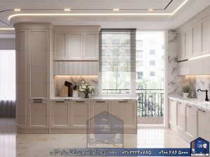 Nimarchy.com --کابینت آشپزخانه نئوکلاسیک سفید صدفی مات
