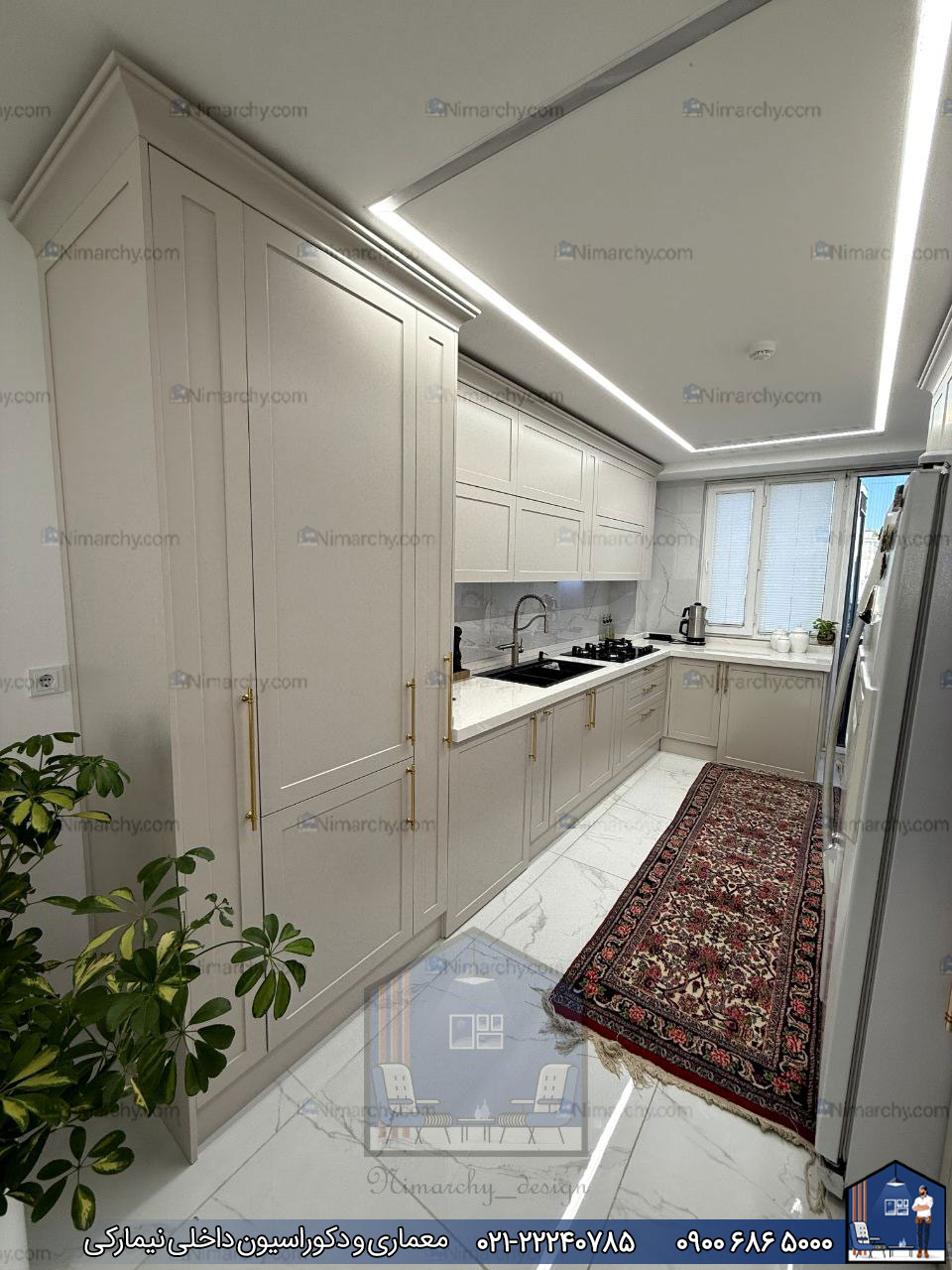 Nimarchy.com - دکوراسیون و کابینت نئوکلاسیک رنگ اسپانیایی سنندج