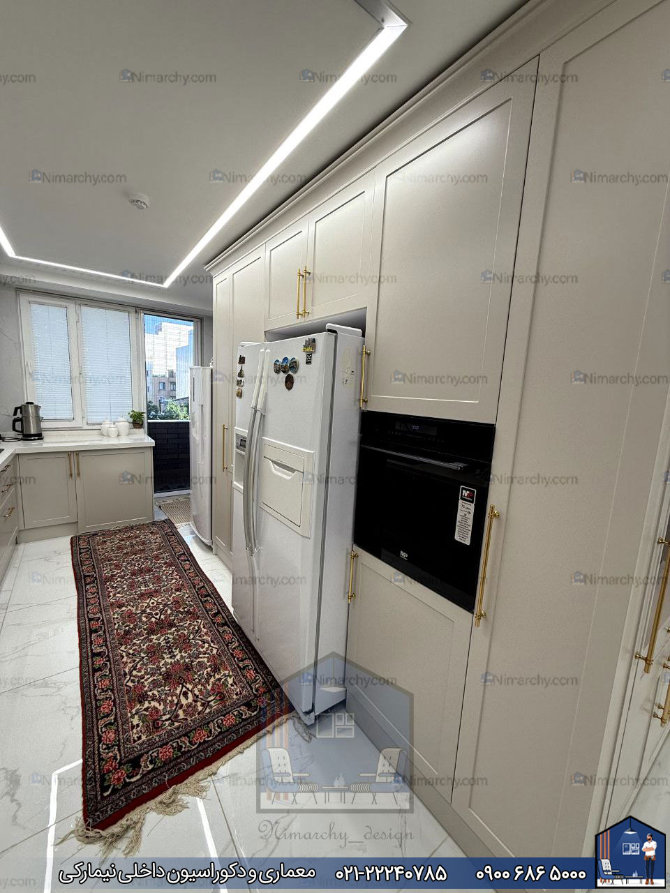 Nimarchy.com - دکوراسیون و کابینت نئوکلاسیک رنگ اسپانیایی سنندج