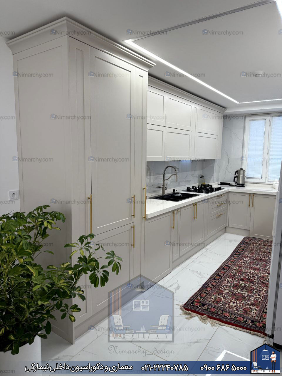 Nimarchy.com - دکوراسیون و کابینت نئوکلاسیک رنگ اسپانیایی سنندج