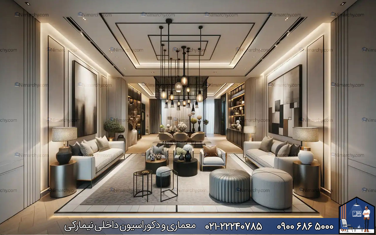 nimarchy.com - دکوراسیون داخلی پذیرایی مستطیلی