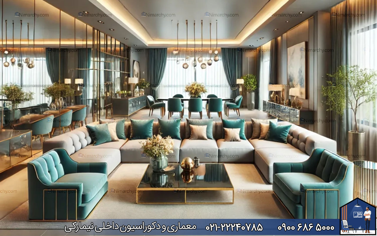 nimarchy.com - دکوراسیون داخلی پذیرایی مستطیلی