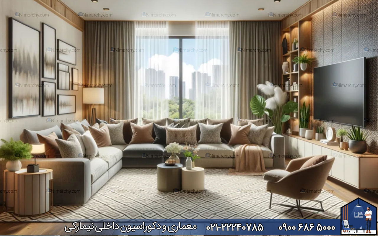 nimarchy.com - دکوراسیون داخلی پذیرایی مستطیلی