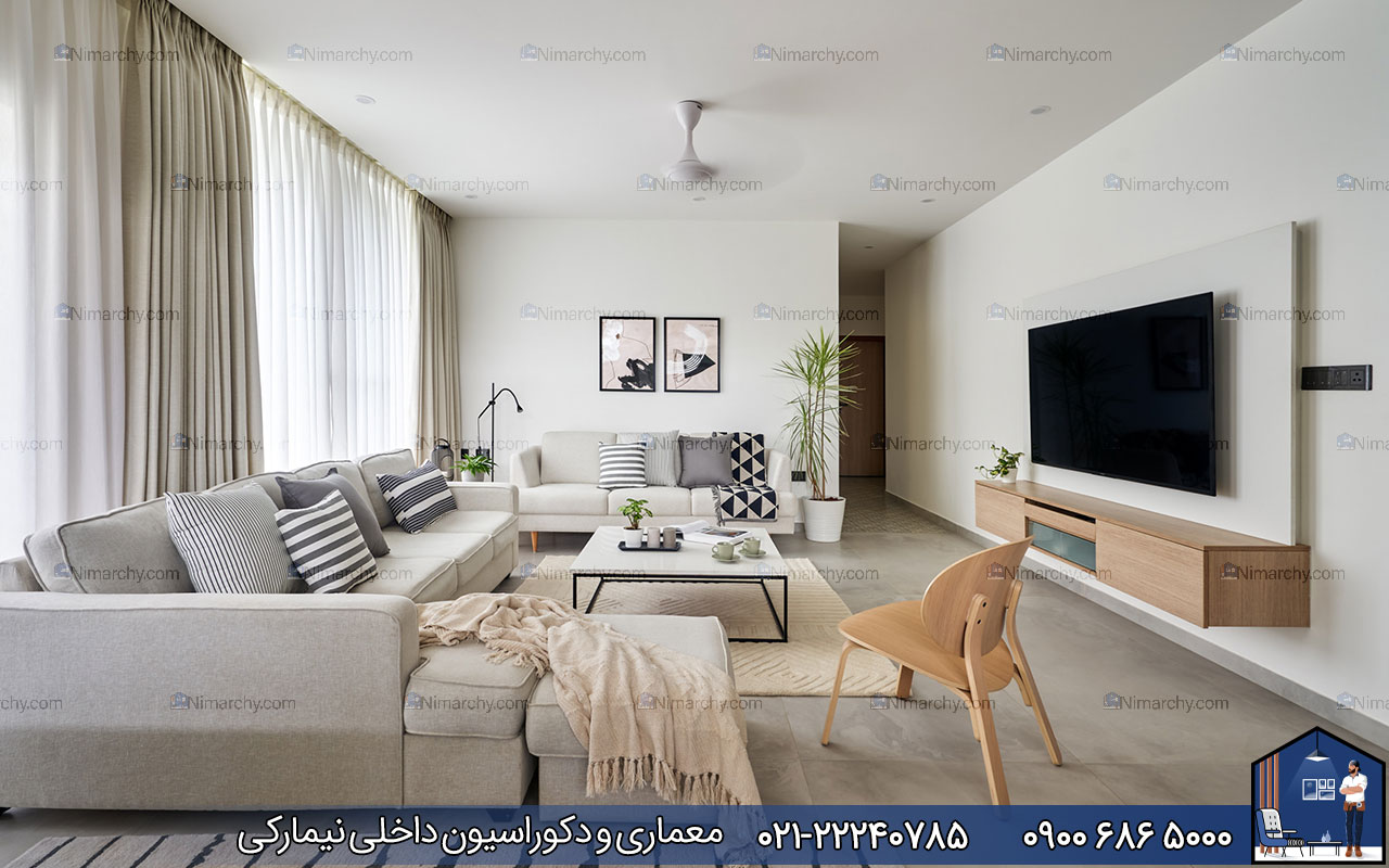 nimarchy.com - دکوراسیون داخلی پذیرایی مستطیلی