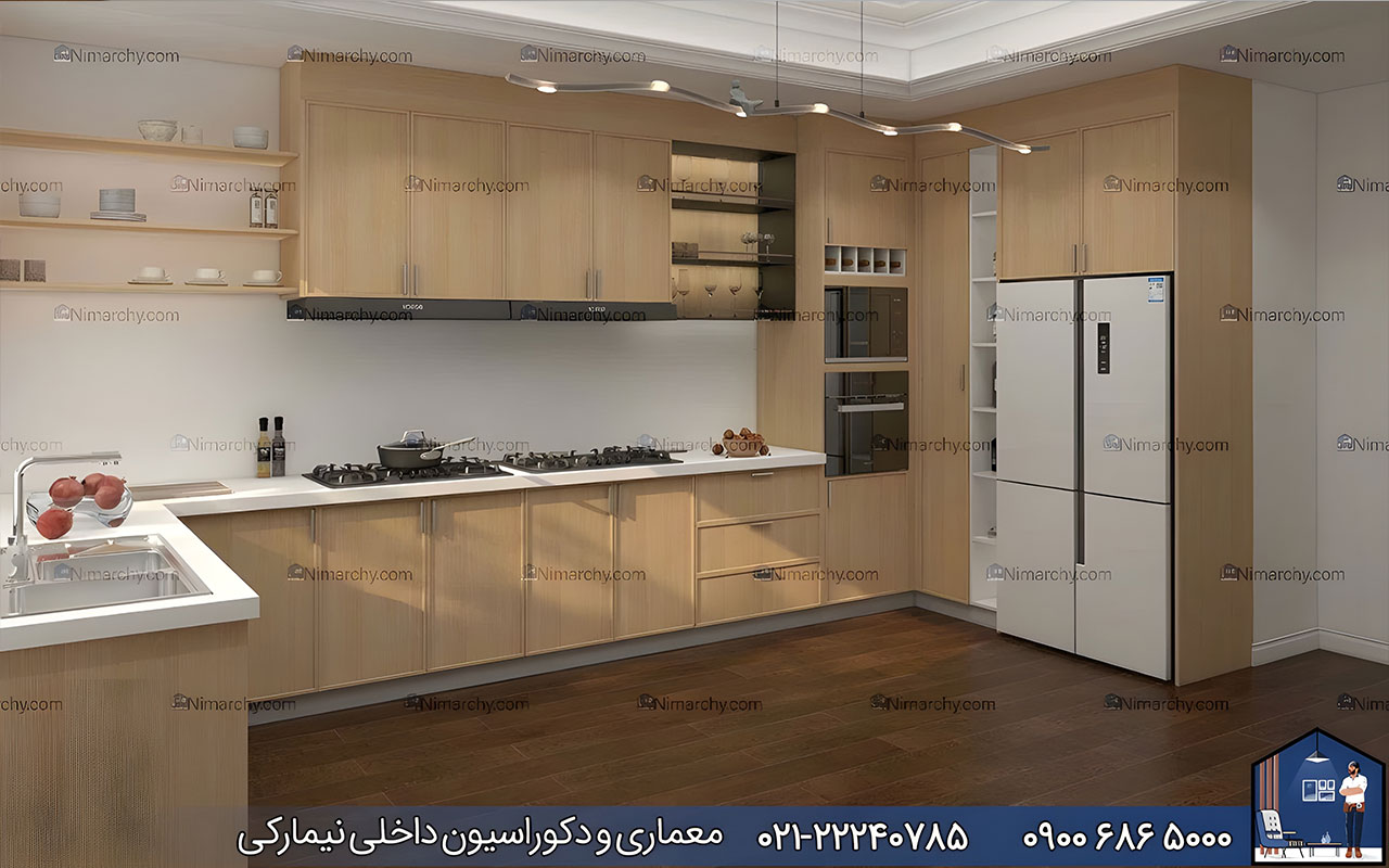 nimarchy.com - کابینت با روکش چوب طبیعی