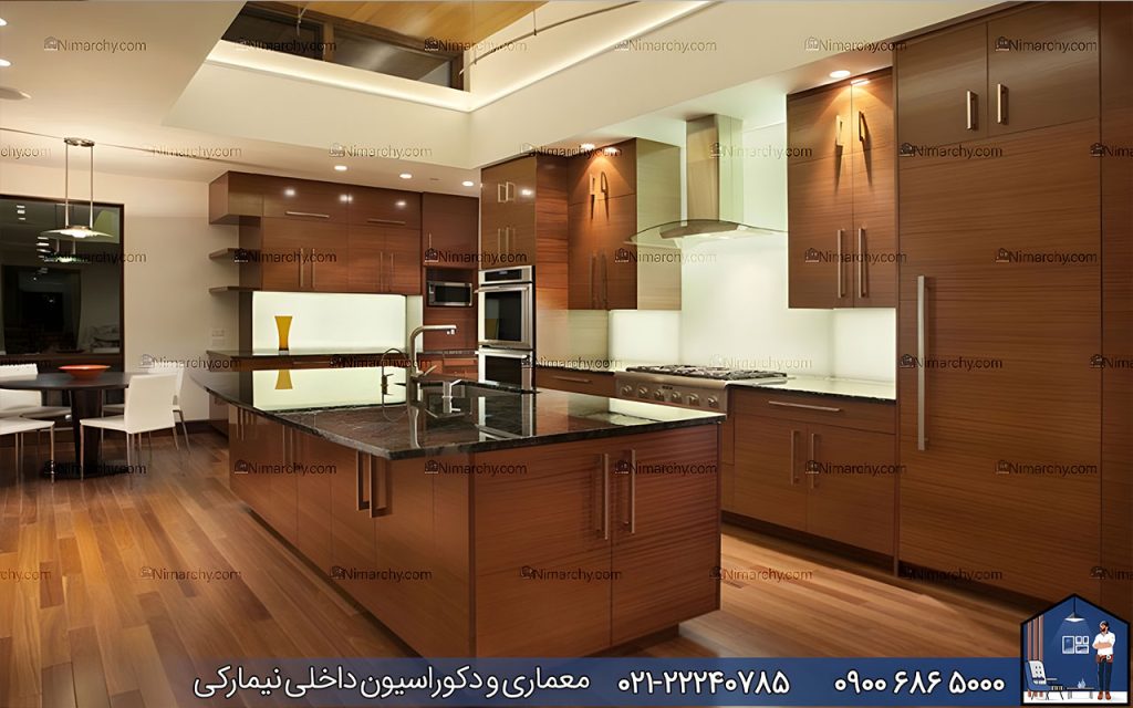 nimarchy.com - کابینت با روکش چوب طبیعی