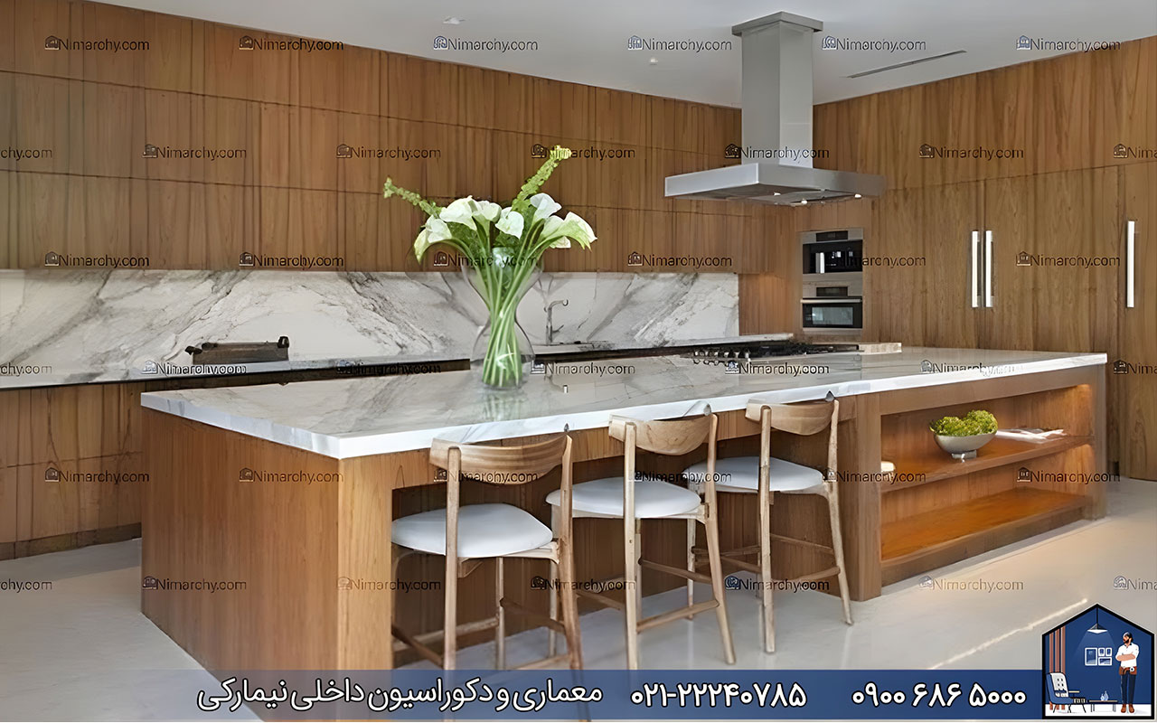 nimarchy.com - کابینت با روکش چوب طبیعی