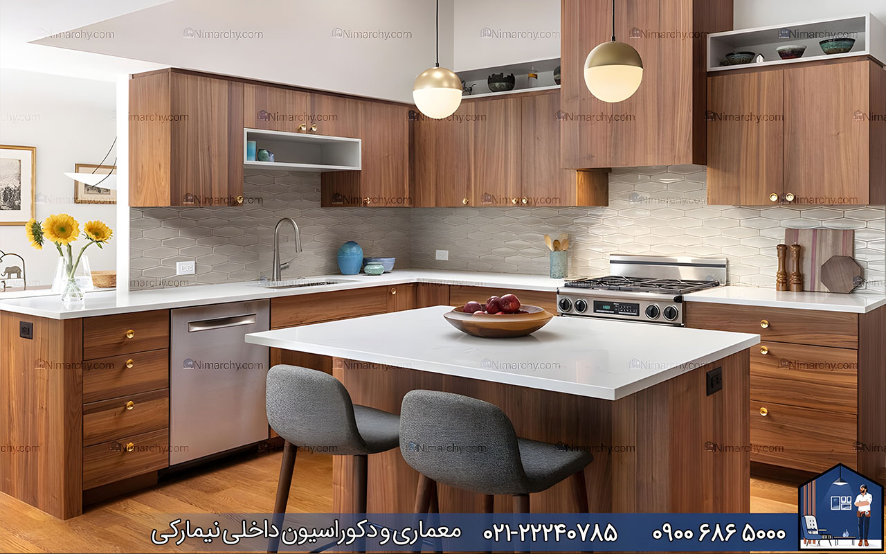 nimarchy.com - کابینت با روکش چوب طبیعی