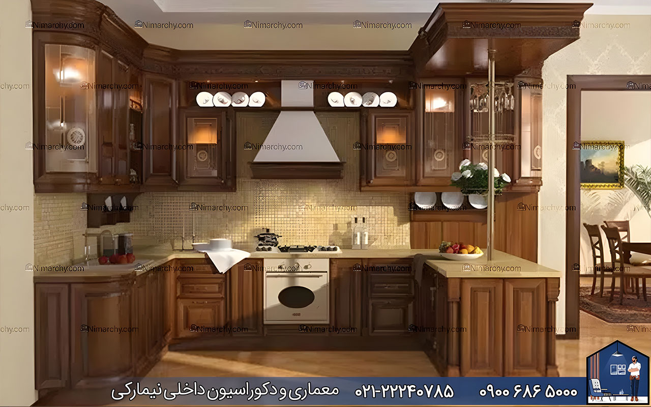 nimarchy.com - کابینت با روکش چوب طبیعی