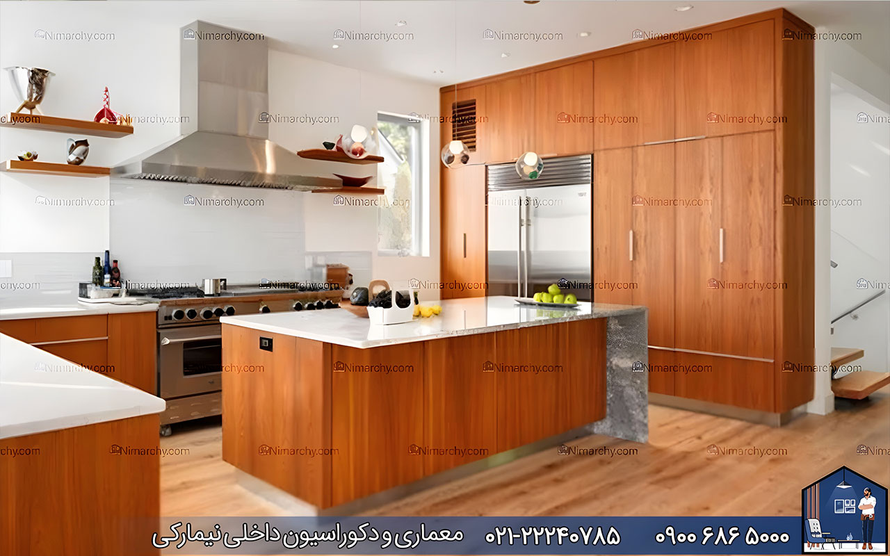 nimarchy.com - کابینت با روکش چوب طبیعی