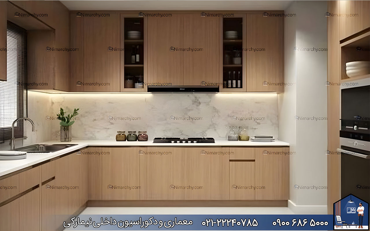 nimarchy.com - کابینت با روکش چوب طبیعی