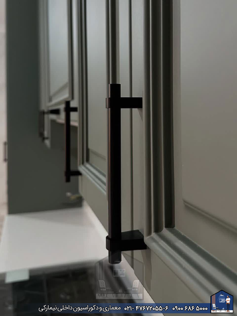 Nimarchy.com - کابینت نئوکلاسیک سبز پروژه نیمارکی در رشت