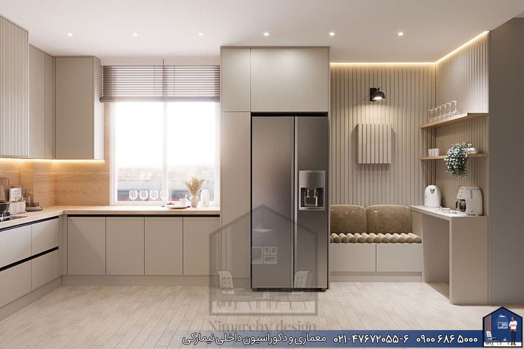 Nimarchy.com - طراحی 3D کابینت مدرن پروژه هروی