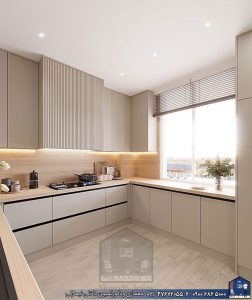 Nimarchy.com - طراحی 3D کابینت مدرن پروژه هروی