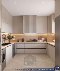 Nimarchy.com - طراحی 3D کابینت مدرن پروژه هروی