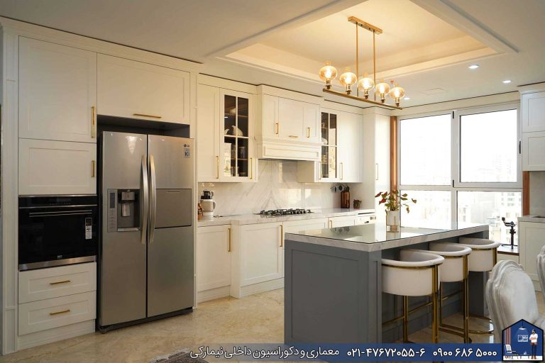 Nimarchy.com - جزیره آشپزخانه کابینت مدرن و نئوکلاسیک