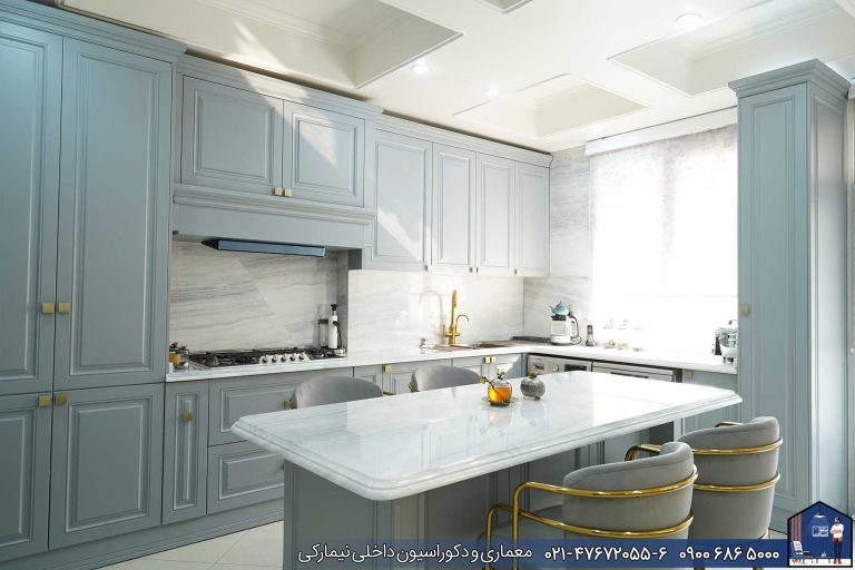Nimarchy.com - جزیره آشپزخانه کابینت مدرن و نئوکلاسیک