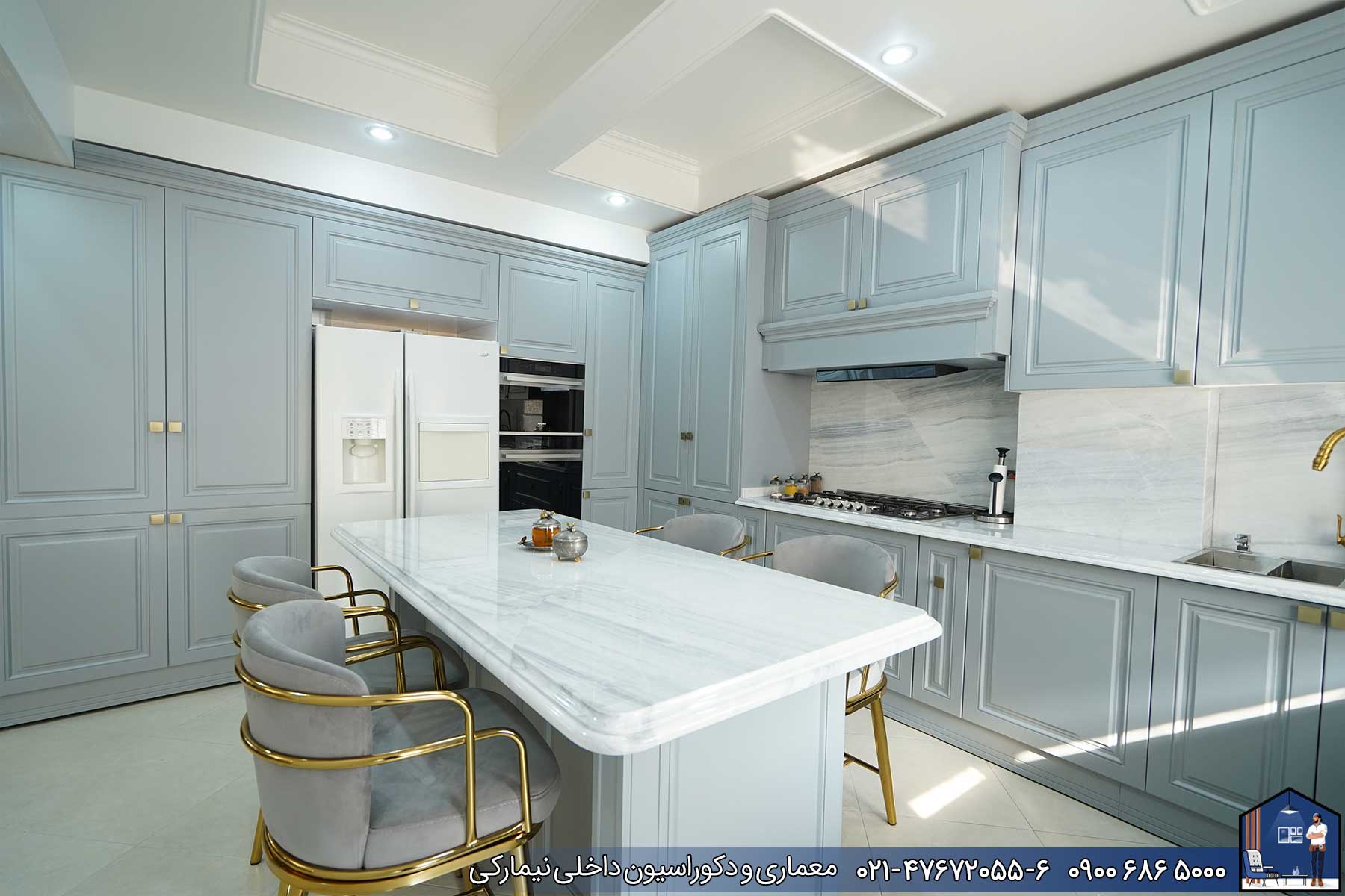 Nimarchy.com - جزیره آشپزخانه کابینت مدرن و نئوکلاسیک
