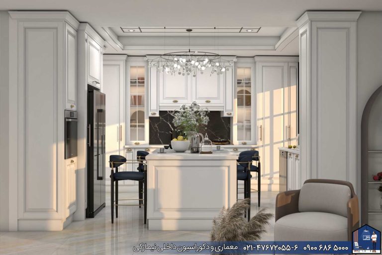 Nimarchy.com - جزیره آشپزخانه کابینت مدرن و نئوکلاسیک