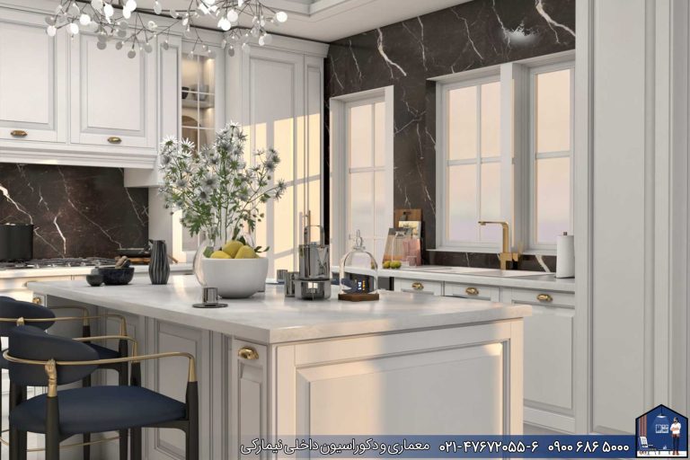 Nimarchy.com - جزیره آشپزخانه کابینت مدرن و نئوکلاسیک