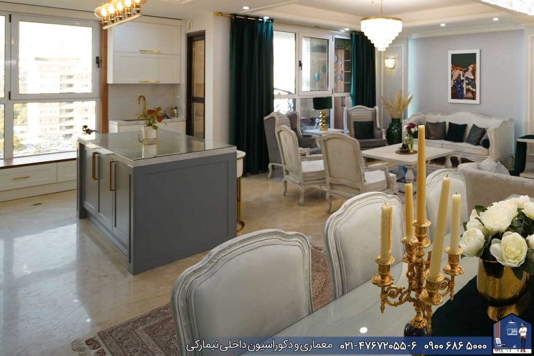 Nimarchy.com - جزیره آشپزخانه کابینت مدرن و نئوکلاسیک