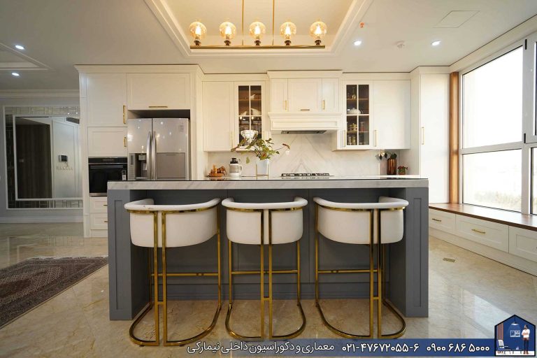 Nimarchy.com - جزیره آشپزخانه کابینت مدرن و نئوکلاسیک