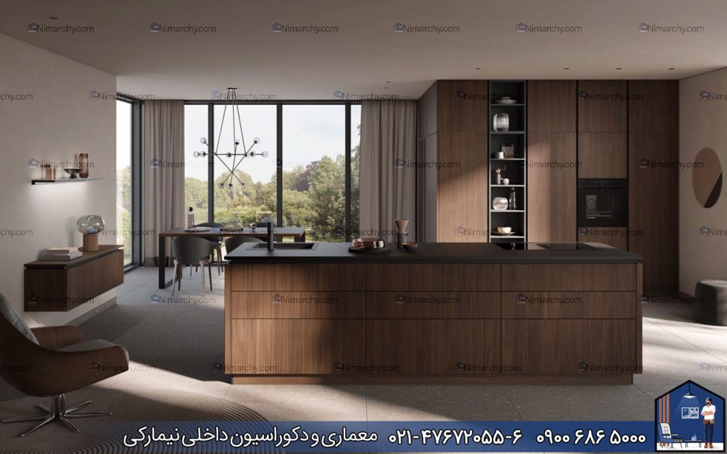 Nimarchy.com - کابینت روکش چوب مدرن