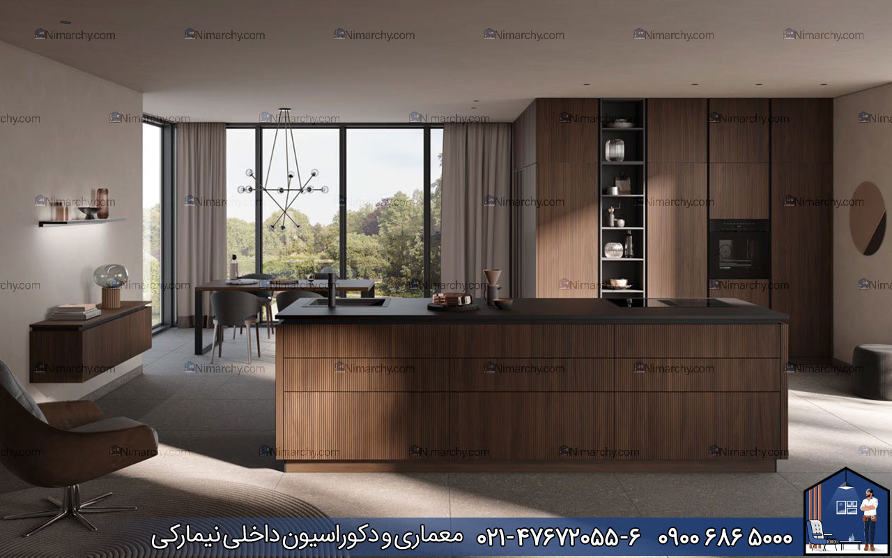 Nimarchy.com - کابینت روکش چوب مدرن