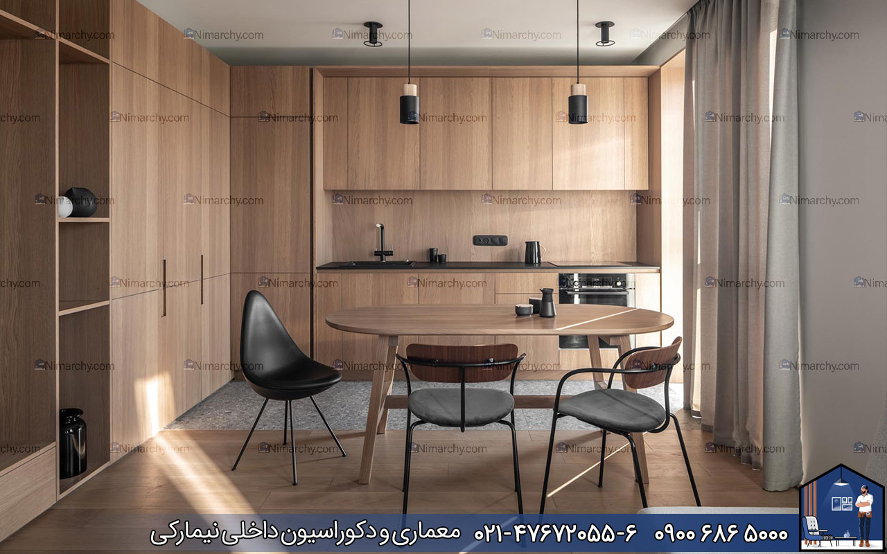 Nimarchy.com - کابینت روکش چوب مدرن