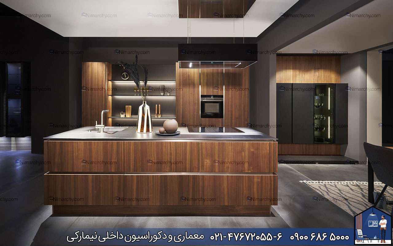 Nimarchy.com - کابینت روکش چوب مدرن