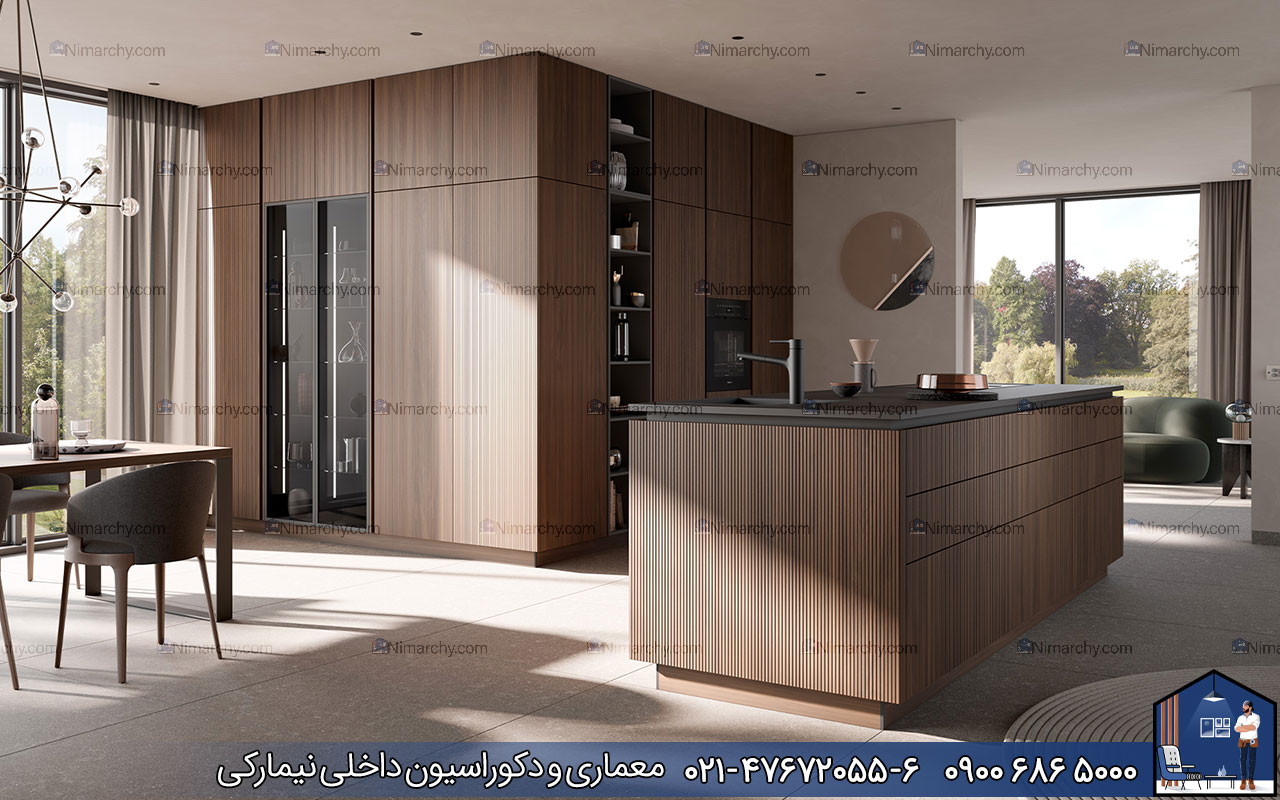 Nimarchy.com - کابینت روکش چوب مدرن